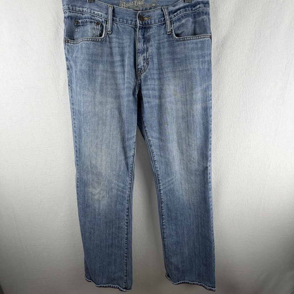 Old Navy Mens Boot Cut Jeans Sz 34x34 Light Wash Worn In Indie Sleaze Americana